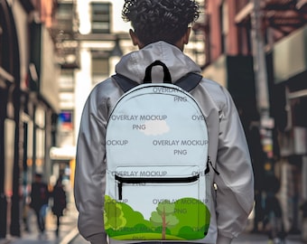 Customizable Backpack Mockup for Print on Demand | Canva Compatible Overlay Design