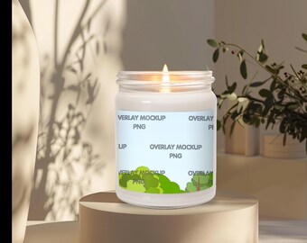 Scented Soy Candle Mockup, Jar, Aesthetic Decor (PNG File)