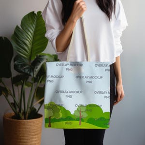 AOP Tote Bag Mockup - Beige, Printify Mockup, AOP Tote Bag Mock Up, All Over Print Tote Bag, Mock Up Bag, Handle Tote Bag, Printful POD Tote