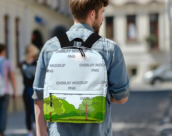 Customizable Backpack Mockup for Print on Demand | Canva Compatible Overlay Design