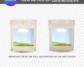 Mockup kaars van mat en helder glas - 11oz (digitale download)