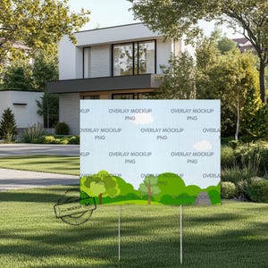 Yard sign mockup, real estate sign mockup, yard sign template, campaign mockup, garden sign, front yard sign, overlay mockup
