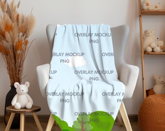 Versatile Boho Baby Blanket Mockup: Easy to Customize using Drag and Drop Feature