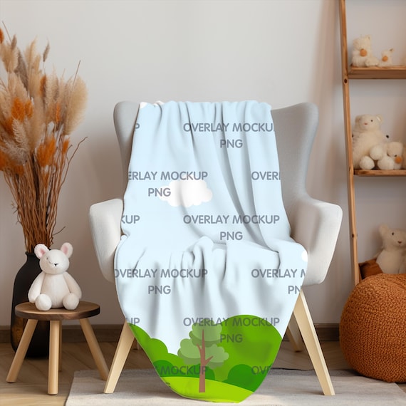 Versatile Boho Baby Blanket Mockup: Easy to Customize using Drag and Drop Feature