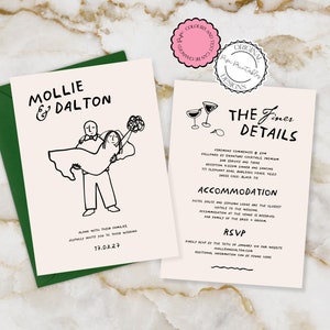 Hochzeitseinladung Vorlage Spaß Illustriert Niedliche Leute Scribble Illustrationen Hochzeit Antwortkarten Handgeschriebene Hochzeitseinladungen 9n