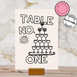 Modèle de numéros de table de mariage Numéros de table de mariage fantaisistes à imprimer Décoration de table de réception amusante Numéro de table dessiné à la main Signes de mariage 9 n