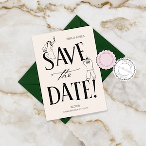 Modèle d'invitation à réserver une date, illustrations de gribouillis dessinés à la main, mariage illustré, mignon, fantaisiste, cartes "Retenez nos dates" 9 n