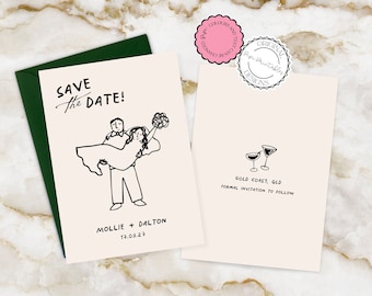 Save The Date Invitation Template Hand Drawn Scribble Illustration Cute Handwritten Illustrated Wedding Save Our Date Card Save The Dates 9n
