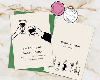 Illustrated Save The Date Invitation Template Scribble Illustration Printable Save The Date Cards Wedding Invites Unique Save Our Dates 7z