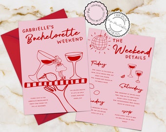 Illustrated Bachelorette Party Invitation Template Handwritten Hens Party Invites Hand Drawn Scribble Illustrations Bachelorette Itinerary 7