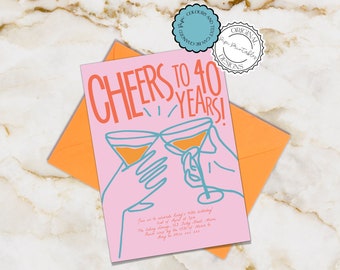 Hand Drawn 40th Birthday Invitation Template Scribble Illustrated Invite Colorful 40th Birthday Dinner Invitation Birthday Brunch Invitation