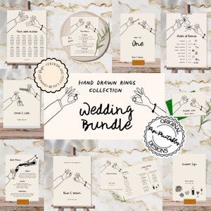Illustrated Wedding Day Templates Bundle Hand Drawn Cute Quirky Scribble Illustrations Wedding Stationery Wedding Package Printable Decor 5q