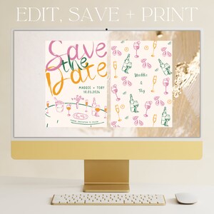 Illustrated Save the Date Printable Template Hand Drawn - Etsy