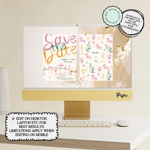 Illustrated Save the Date Printable Template Hand Drawn Illustrations ...