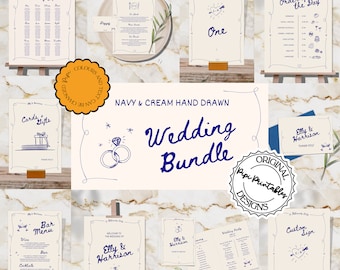 Wedding Day Templates Bundle Hand Drawn Fun Heart Scribble Illustrations Wedding Stationery Illustrated Wedding Decorations Printable 067