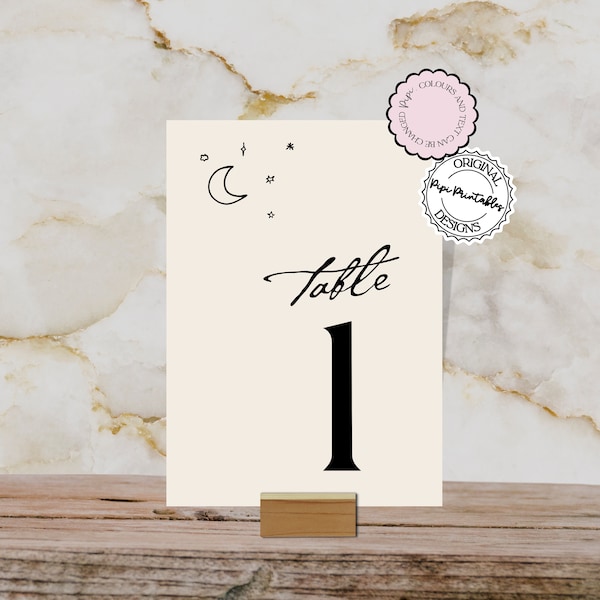 Wedding Table Numbers Template Hand Drawn Cute People Scribble Illustration Reception Table Decor Retro Illustrated Wedding Stationery 9n