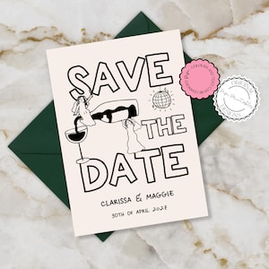 Handgeschriebene Save The Date Einladung Vorlage Handgezeichnete Illustrationen Gay Illustriert Hochzeit Save The Date Karten Inklusiv Save Dates 9n
