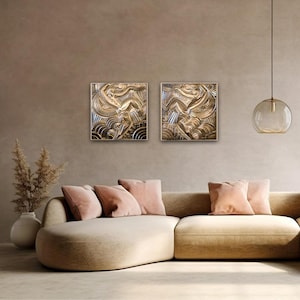 Set of gold bas-relief Folies Bergère by Maurice Picaud | Art Deco wall sculpture, decorative wall objects 3D Wall Art