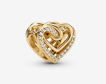 pandora sparkling entwined hearts charm