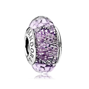 pandora facetted dark purple charm murano glass charm
