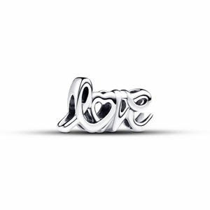 pandora handgeschreven liefdesbedel van sterlingzilver