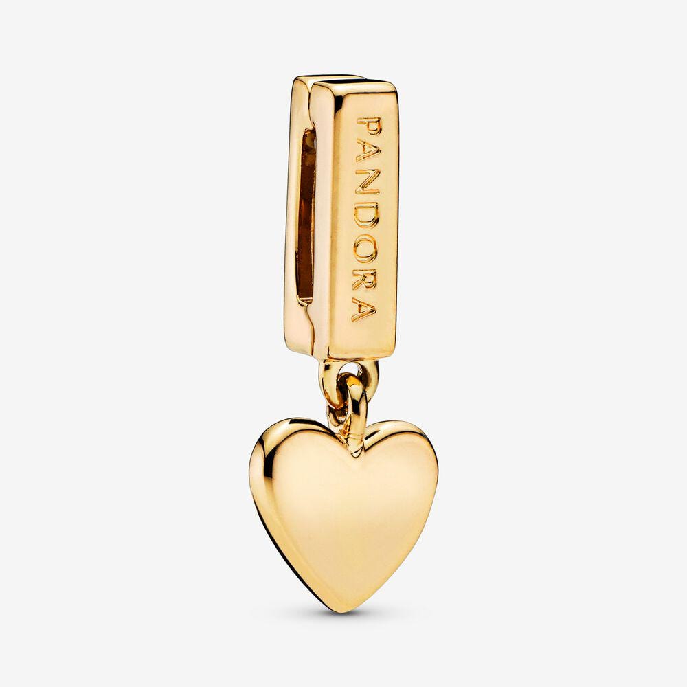pandora reflexions shine rose floating heart clip charm