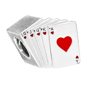 Charm pandora naipes las vegas cuentas con bolsa de gamuza