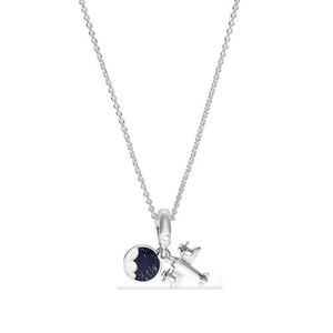 pandora s925 silver propeller plane pendant necklace