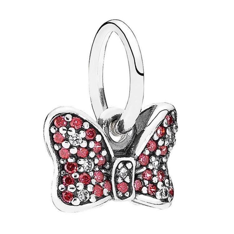 Pandora Silver Dangle Minnie's Sparkling Bow Cz Bead