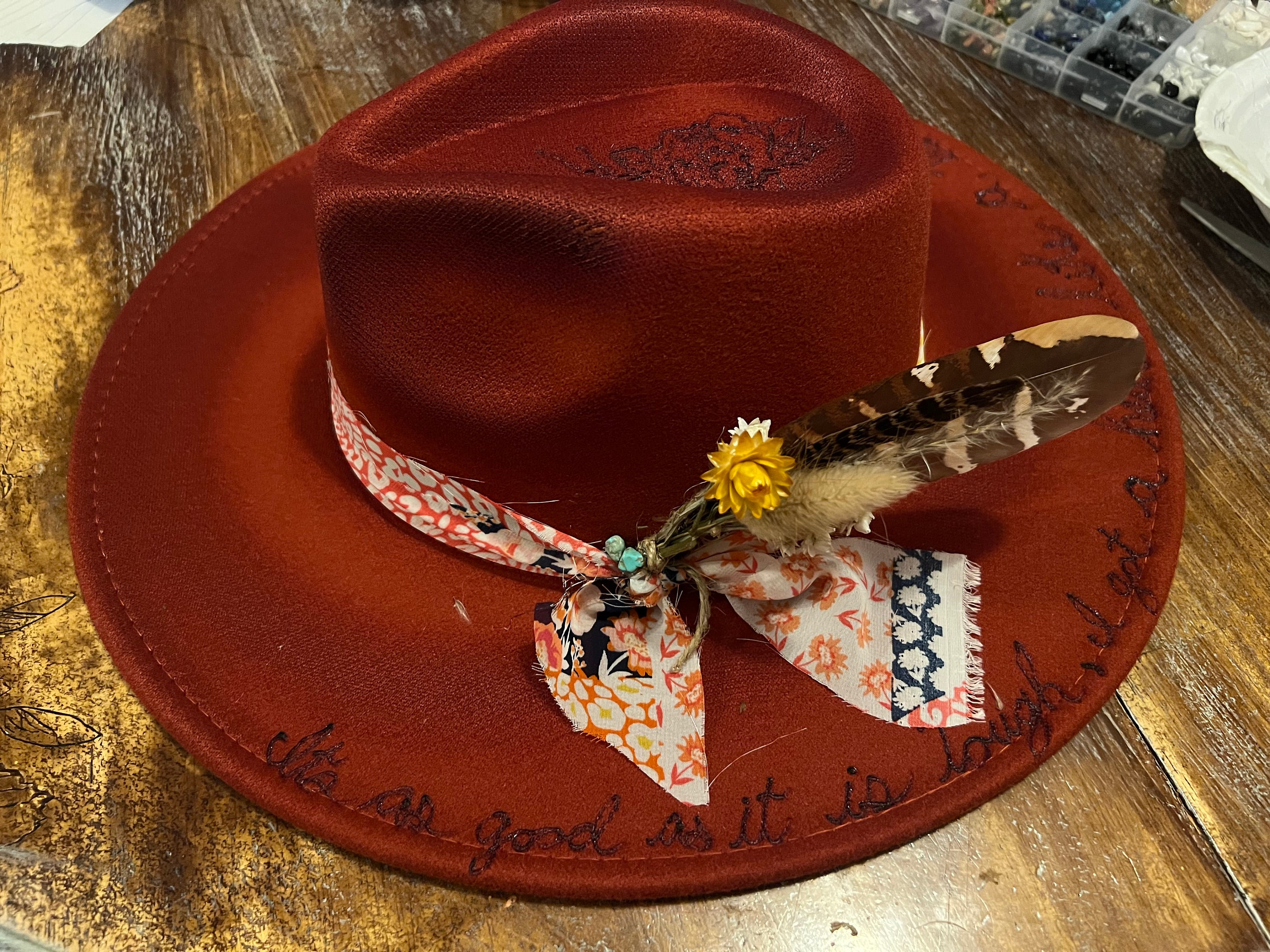 Cowboy Hats Party Classic Roll Up Beach Hat With Feather Hat Band