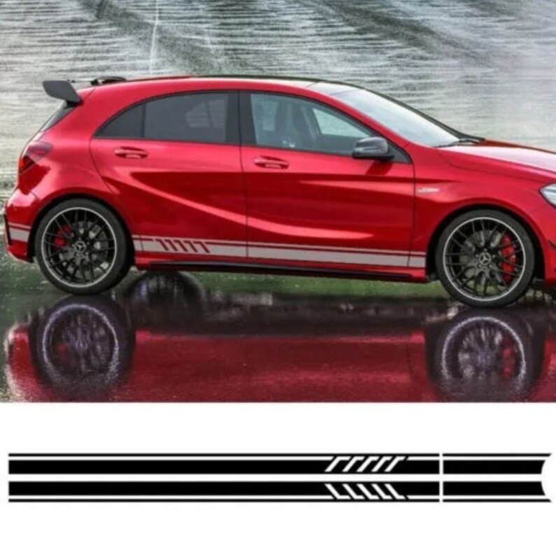 1/8 & 1/5 Twin Lines Stripe Tape – Gloss Black Vinyl Sticker – 32ft Roll – Universal Car Motorcycle Racing Decal