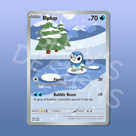 Custom Piplup Card - Etsy