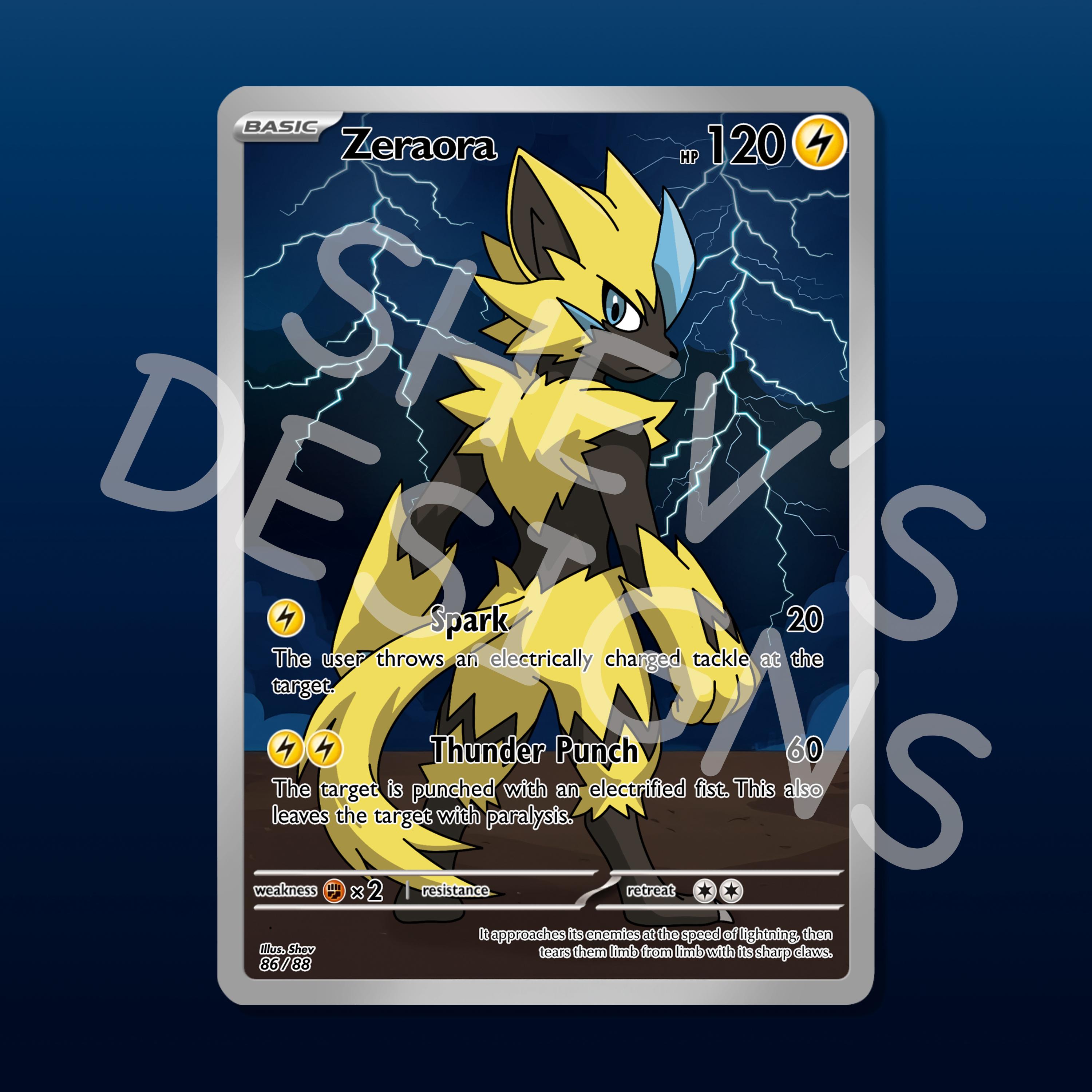 チャロオーダーページ Custom Zeraora Card - With Shiny Chance* - Etsy