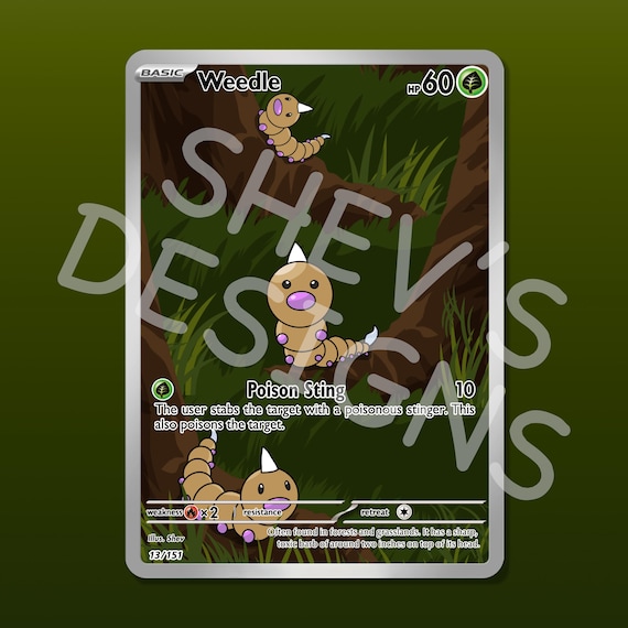 Custom Weedle Card - Etsy Custom Weedle Card - Etsy