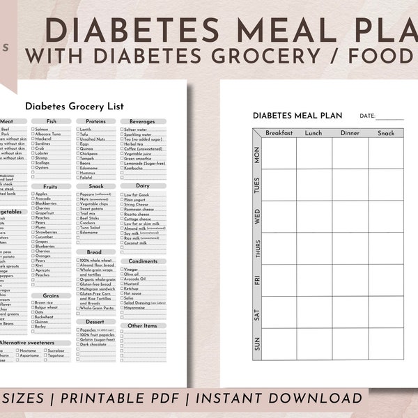 Diabetic Food List Printable - Etsy