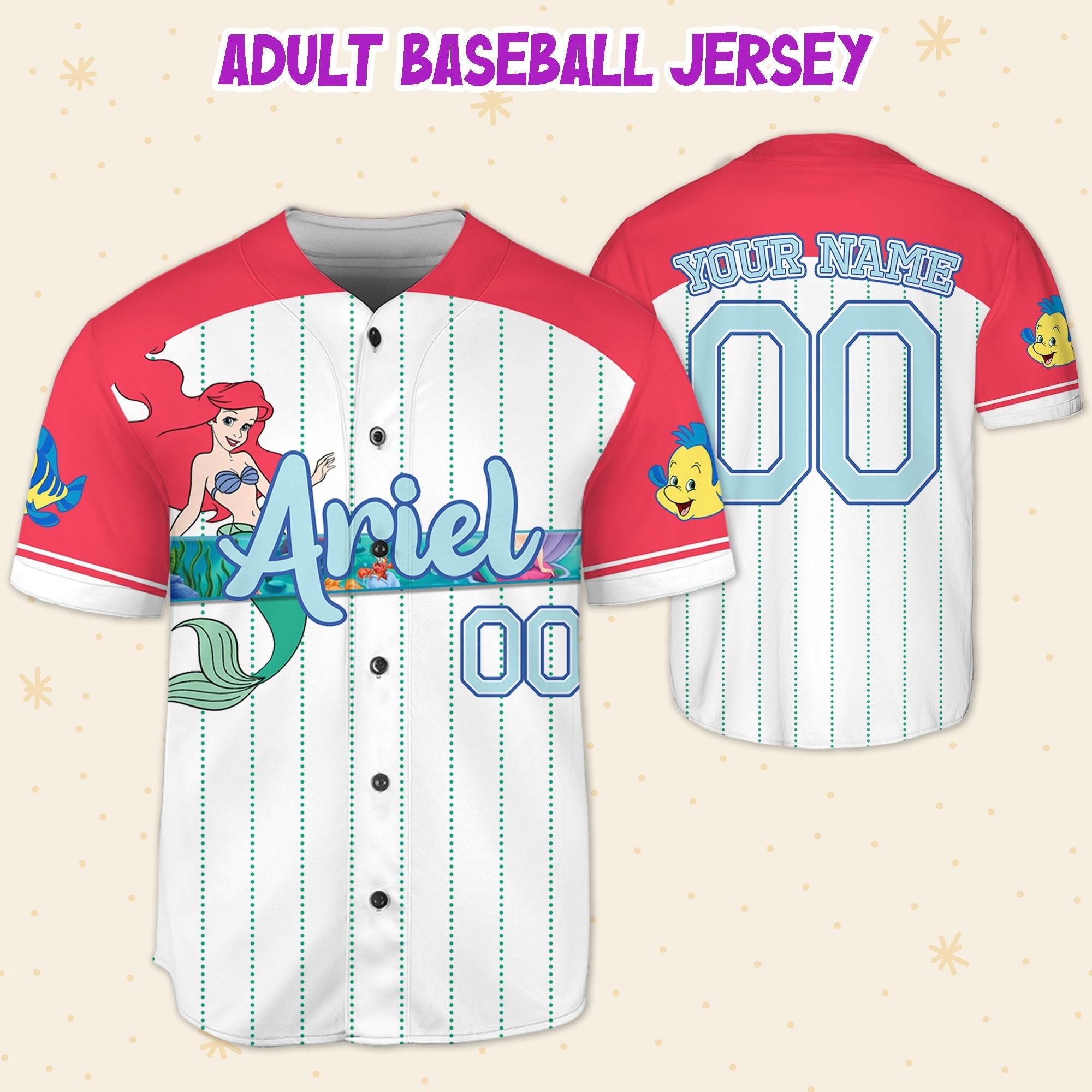 Discover Custom Disney Princess Ariel The Little Mermaid Baseball Jersey