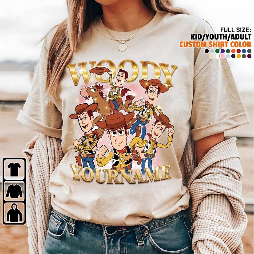 Custom 90s Vintage WOODY Unisex T-shirt, Sweatshirt, Hoodie, Kid Retro ...