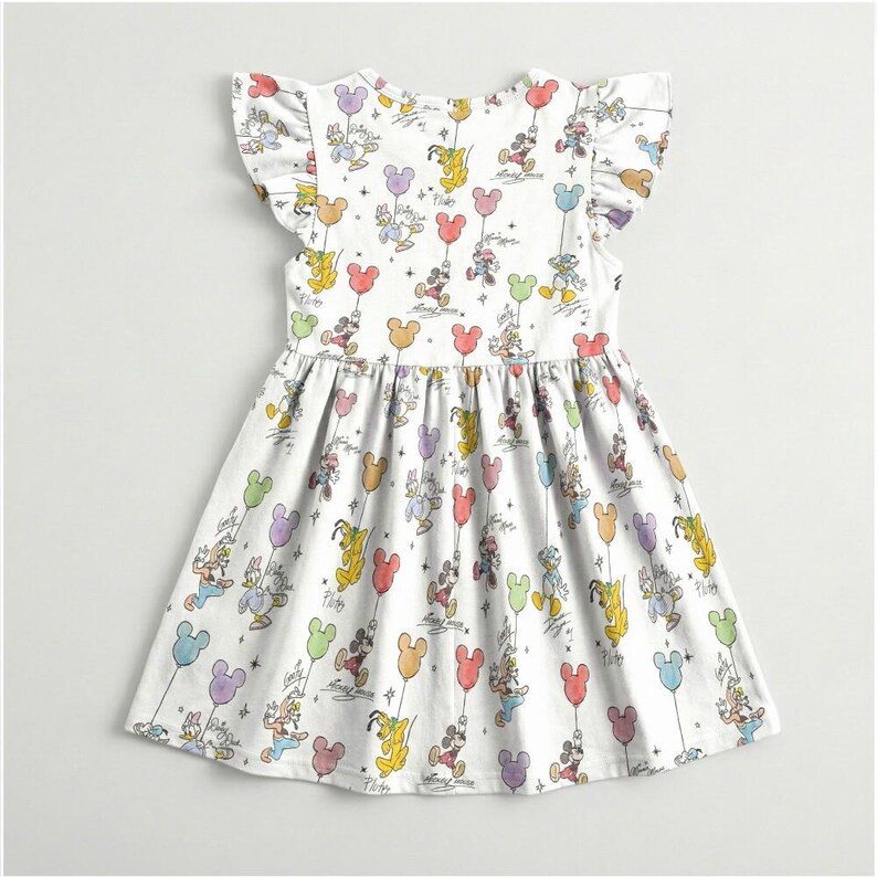 Personalized Disney Mickey Mouse Balloons Mom Daughter Matching Dress Set Custom Name, Magical Rainbow Ruffle Girls Crossback Women, Disney image 3