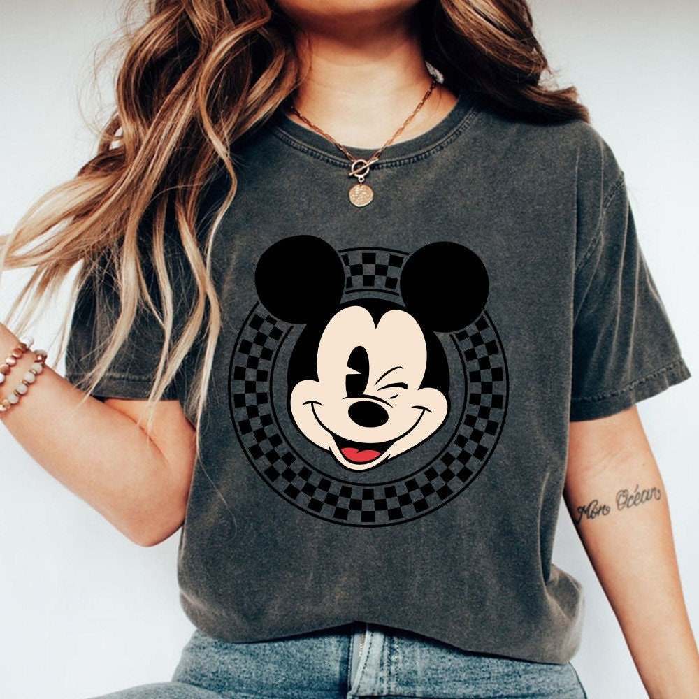 Custom Retro black Disney mickey, Disney Characters Shirt, Matching Disney Shirt