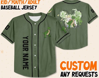 Personalize Toy Story Mickey Head Rex Funny, Custom Toy Story Characters Kids, Youth, Adult Disney Baseball Jersey Sports, Toy Story Gifts