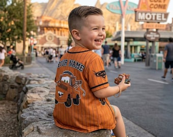 Personalized Tow Mater Birthday Gift Father Day Cars Summer Vacation 2026 Baseball Jersey Family Matching Shirt