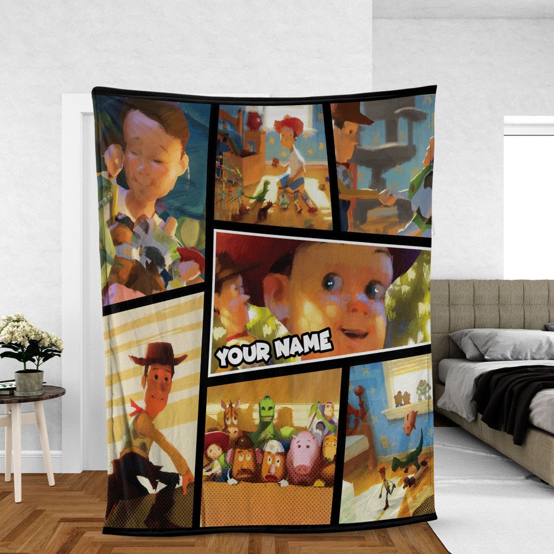 Personalized Toy Story Art Blanket, Personalized Disney Toy Story