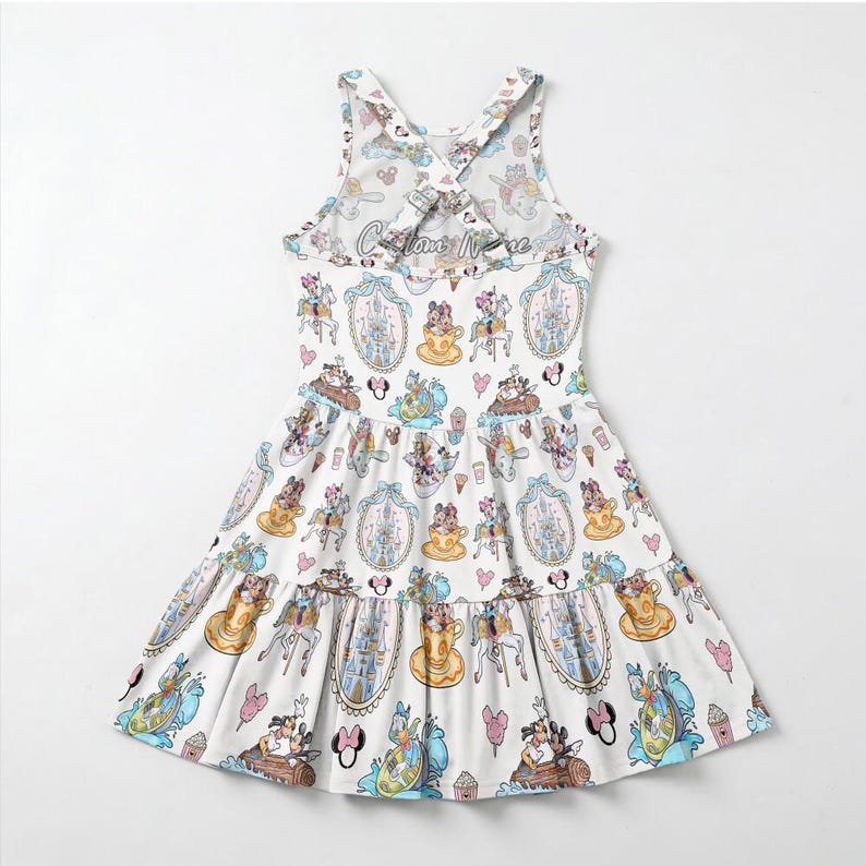 Personalized Disney Mickey Mouse Balloons Mom Daughter Matching Dress Set Custom Name, Magical Rainbow Ruffle Girls Crossback Women, Disney image 5
