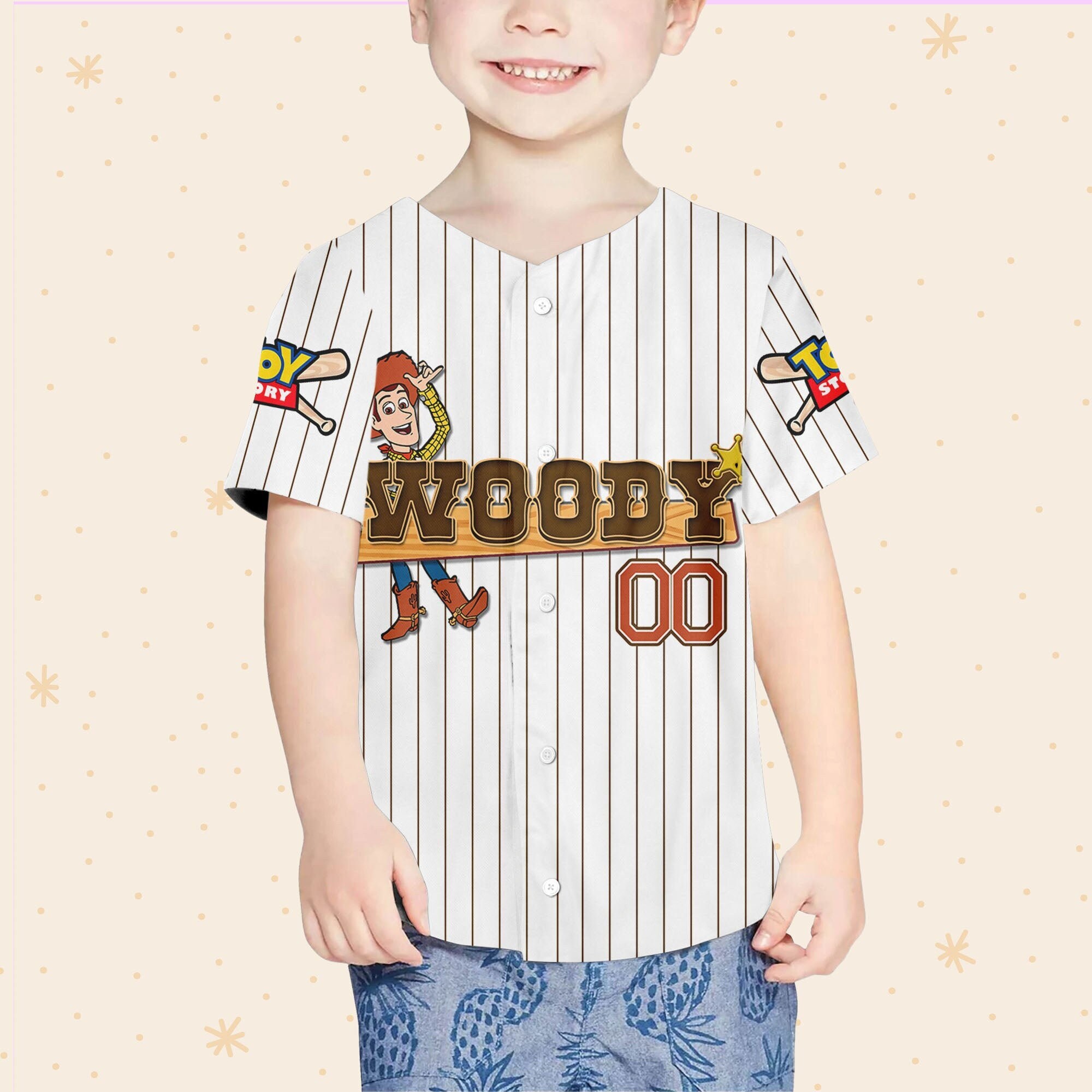 Toy Story Woody Disney Dibujos Animados Camiseta de Béisbol