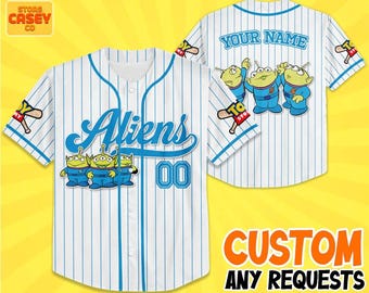 Custom Disney Toy Story Aliens Baseball, Custom Name Kids, Youth, Adult Disney Baseball Jersey Team Outfit Pixar Toy Story Gift For Fan