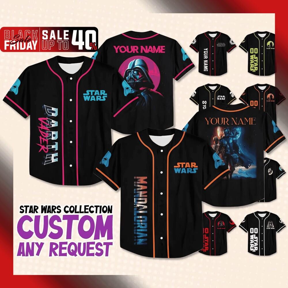 Custom Star Wars Disney Baseball Jersey Team, Collection Matching Baseball Outfit, Choose Style, Gift for Star Wars Fans, Disneyland Jersey