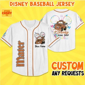 Custom Tow Mater Cars Jersey, Personalized Disneyland Jersey, Mickey Mouse Birthday, Gift for Disney Fans, Disneyland Trip Shirt