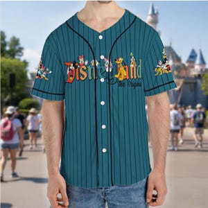 Custom Disneyland Original Characters Baseball Jersey Personalized Mickey Minnie Donald Goofy Shirt, Family Vacation 2026, Disney Group Gift image 5