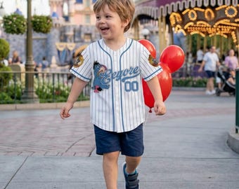Custom Disney Winnie the Pooh Eeyore Baseball, Custom Kid Youth Adult Disney Jersey Vintage Baseball Jersey Disneyworld Gift for Disney Fans