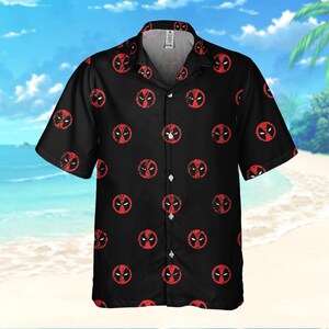 Deadpool Symbol Seamless Awesme, Deadpool Superhero Button Up, Hero ...